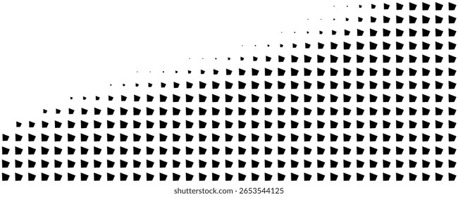 Vector Seamless White to Black Color Transition Triangle Halftone Gradient Pattern. Abstract Geometric Background Design. modern