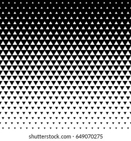Vector Seamless White to Black Color Transition Triangle Halftone Gradient Pattern  Abstract Geometric Background Design 