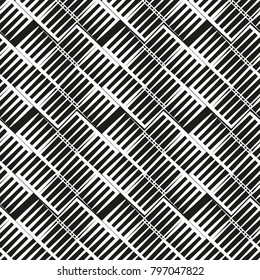 Vector seamless white and black irregular grid hatching with triangles.Modern stylish texture
