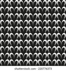 Vector seamless white knitted texture on black background