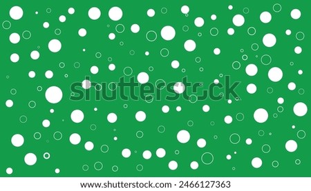 Vector seamless white spots on green bachground, white circle, Glitter abstract illustration with blurred drops