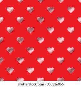 vector seamless white stripe heart pattern.