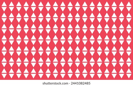 Vector seamless white triangle pattern in red background for wallpaper, wrapping paper, packging, wall, etc.