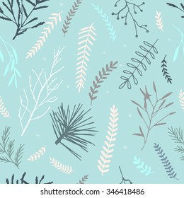 Vector seamless winter cute pattern.