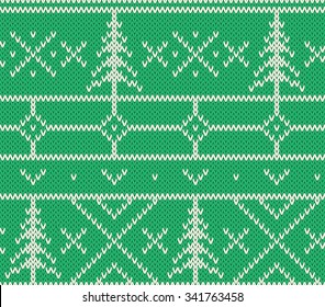 Vector seamless winter green pattern