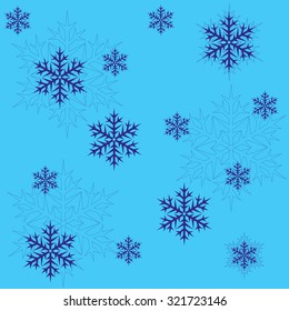 Vector. Seamless winter holiday snowflake background for wallpaper or wrapping paper