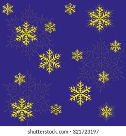 Vector. Seamless winter holiday snowflake background for wallpaper or wrapping paper