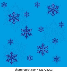 Vector. Seamless winter holiday snowflake background for wallpaper or wrapping paper