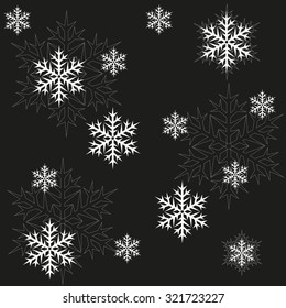 Vector. Seamless winter holiday snowflake background for wallpaper or wrapping paper