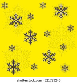 Vector. Seamless winter holiday snowflake background for wallpaper or wrapping paper