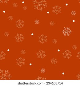 Vector Seamless Winter Pattern Background of Snowflakes