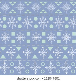 Vector  seamless winter pattern with snowflakes