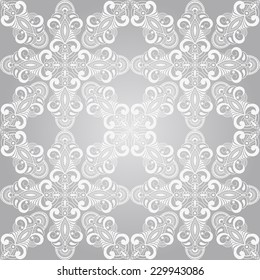 Vector Seamless Winter Pattern with Snowflakes on gradient background, seamless pattern in swatch menu