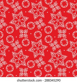 Vector Seamless winter pattern with snowflakes