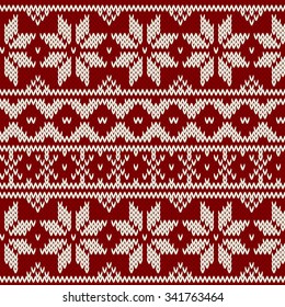 Vector seamless winter red pattern