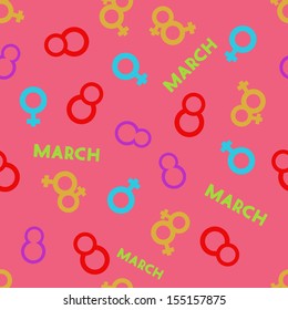 Vector seamless women's day background. Eps10
