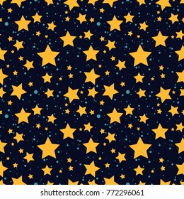Vector Seamless Wonder Night Sky Geometric Pattern