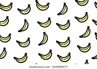 Vector seamless yellow banana pattern.