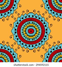 Vector seamless yellow pattern. Isolated on yellow