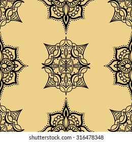 Vector seamless yellow pattern. Isolated on white