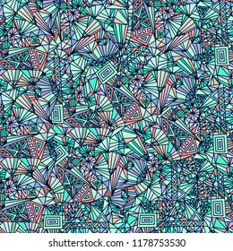 Vector seamless zentangle pattern in pastel tones.