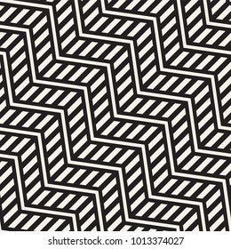 Vector seamless zigzag line pattern. Abstract stylish geometric background. Repeating monochrome lattice background