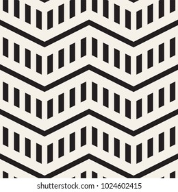 Vector seamless zigzag line pattern. Abstract stylish geometric background. Repeating monochrome lattice background