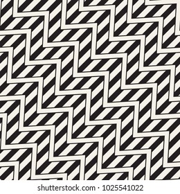 Vector seamless zigzag line pattern. Abstract stylish geometric background. Repeating monochrome lattice background