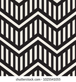 Vector seamless zigzag line pattern. Abstract stylish geometric background. Repeating monochrome lattice background