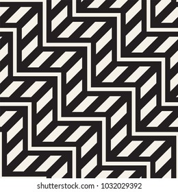 Vector seamless zigzag line pattern. Abstract stylish geometric background. Repeating lattice background