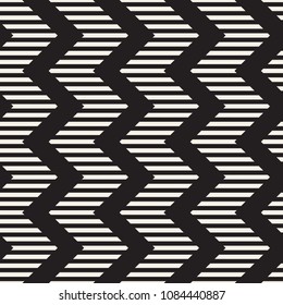 Vector seamless zigzag line pattern. Abstract stylish geometric background. Repeating monochrome lattice background
