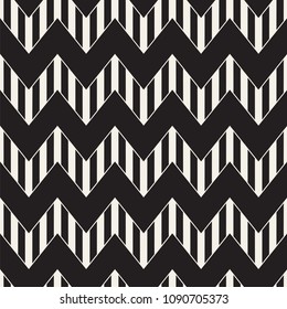Vector seamless zigzag line pattern. Abstract stylish geometric background. Repeating monochrome lattice background