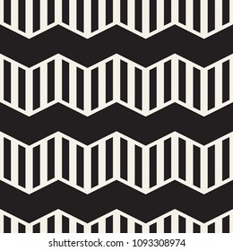 Vector seamless zigzag line pattern. Abstract stylish geometric background. Repeating monochrome lattice background