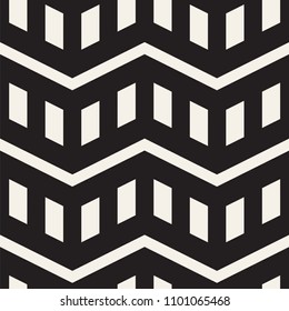 Vector seamless zigzag line pattern. Abstract stylish geometric background. Repeating monochrome lattice background