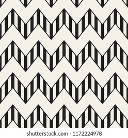 Vector seamless zigzag line pattern. Abstract stylish geometric background. Repeating monochrome lattice background
