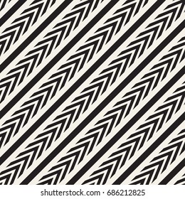 Vector seamless zigzag line pattern. Abstract stylish geometric background. Repeating monochrome lattice background