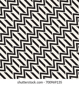 Vector seamless zigzag line pattern. Abstract stylish geometric background. Repeating monochrome lattice background