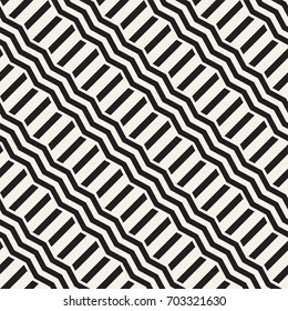 Vector seamless zigzag line pattern. Abstract stylish geometric background. Repeating monochrome lattice background