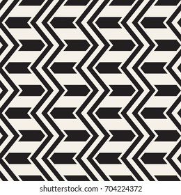 Vector seamless zigzag line pattern. Abstract stylish geometric background. Repeating monochrome lattice background