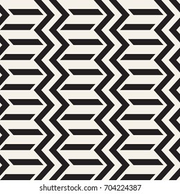 Vector seamless zigzag line pattern. Abstract stylish geometric background. Repeating monochrome lattice background