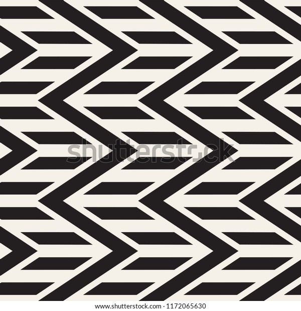 Vector seamless zigzag line pattern. Abstract stylish geometric background. Repeating monochrome lattice background