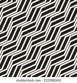 Vector seamless zigzag lines pattern. Repeating geometric stripes. Stylish monochrome abstract background design.