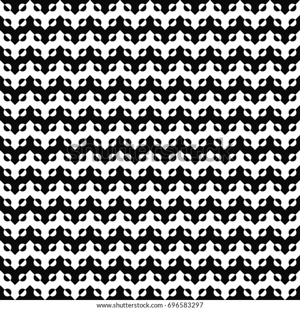 Vector seamless zigzag pattern. Abstract\
chevron texture. Black-and-white background. Monochrome design of\
zigzag stripes with semicircles. Vector\
EPS10