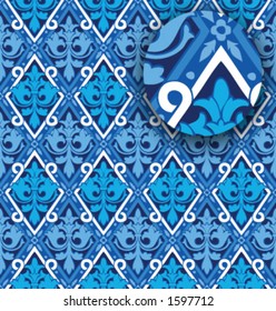 Vector seamlessly repeating blue geometric  pattern