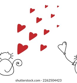 Vector. Seammles pattern for St. Valentine's Day, Birthday, women's day and wedding design. Colorful background in cartoon style, hand drawn symbols. The concept of love, infatuation, passion.