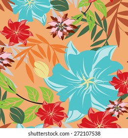 Vector Seamples Flower Retro Texture 