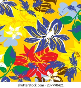 Vector Seamples Pattern Flowers Retro