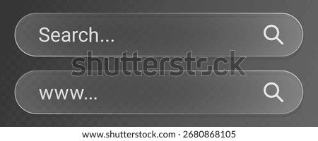 Vector search bar in glass style