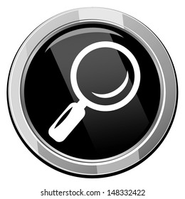Vector search black icon web design element.
