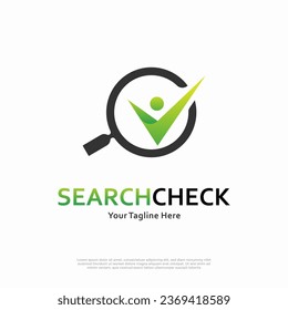 Vector search check icon magnifier logo design